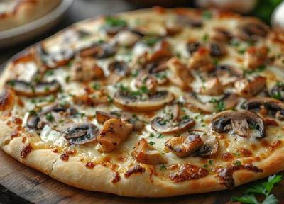 طرز تهیه پیتزا مرغ و قارچ